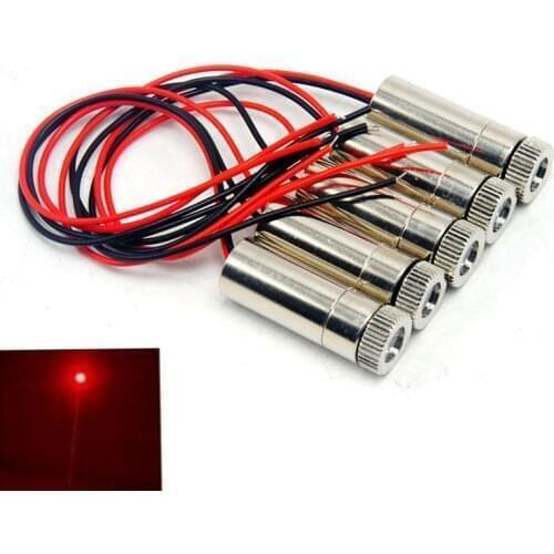5pcs Focus Dot Red Laser Lights Adjustable 650nm 10mW Laser Diode Module DIY Heads 12x30mm