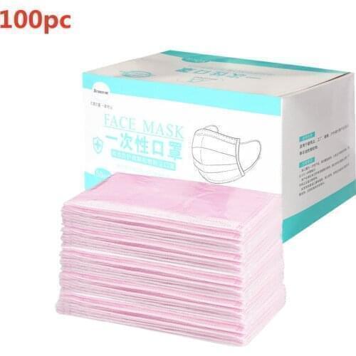 50/100pcs Colorful Disposable Face Mask Separate Package Mask 3 Lay Breathable Mascarillas Headband Masks Good Quality Masques