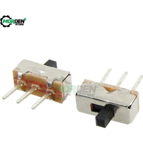 50Pcs SS12D00G3 Toggle Switch 2 Position SPDT 1P2T 3 Pin PCB Panel Mini Vertical Slide Switch Mini Power Switch for Audio Light
