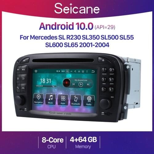 Seicane 4+64G Android 10.0 Car Radio GPS For Mercedes SL R230 SL350 SL500 SL55 SL600 SL65 2 din Multimedia Video DVD Player