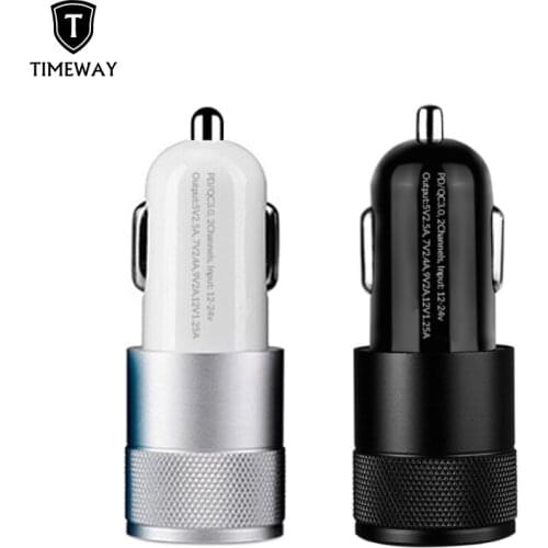 TIMEWAY USB Car Charger Quick Charge 3.0 QC3.0 QC SCP 5A PD Type C 30W Fast Car USB Charger For iPhone Xiaomi Mobile Phone