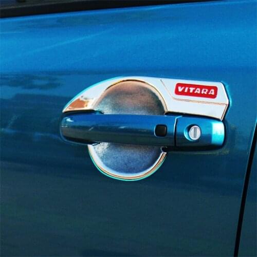 Car Accessories for Suzuki Vitara 2015 2016 2017 2018 Chrome Car Door Handles Cover Trim Side Door Handle Cover with Smart Holes