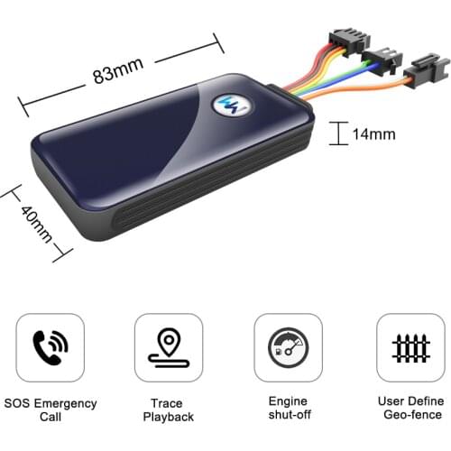 Popular 2 wires waterproof gps tracker with live tracking google map tracking system