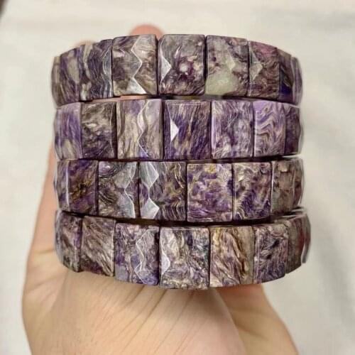 Natural charoite stone beads bracelet natural gemstone bangle DIY jewelry bracelet for woman for gift wholesale