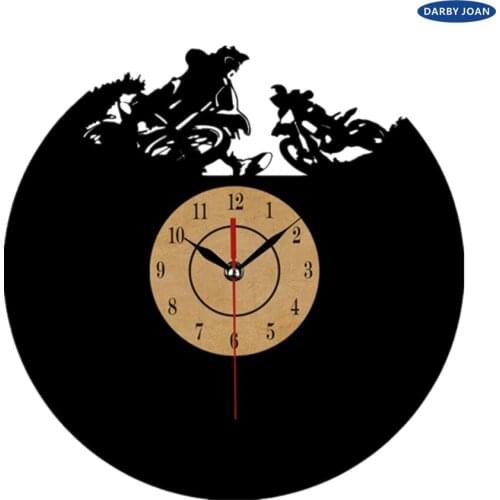 CD Vinyl Record Wall Clock Modern Skeleton Sledding Mountain skiing Watch Classic Clock Relogio Parede Decorative Living Room
