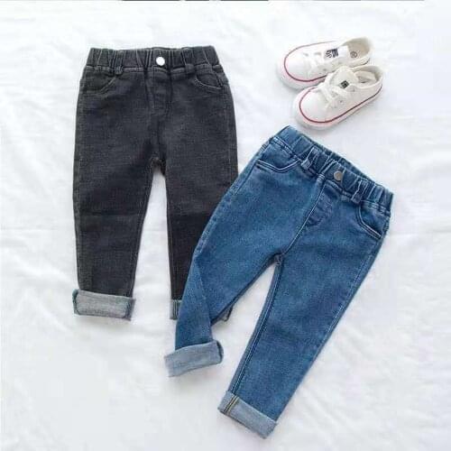 Jeans Spring And Autumn Childrens Western Style Trousers 2021 New Children Boys And Girls Stretch Pants
