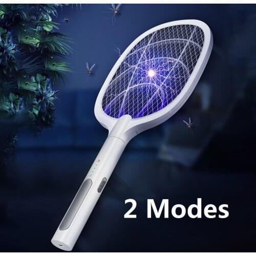 Electric Fly Mosquito Racket Portable USB Rechargeable Mosquito Swatter Kill Fly Bug for Home Bug Zapper Racket Insects Killer
