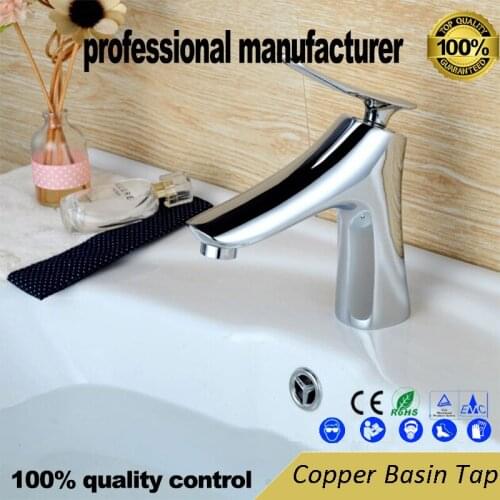Copper faucet for hot and cold water faucet small waist lavatory faucet Washbasin single hole sprayable stretchable faucet