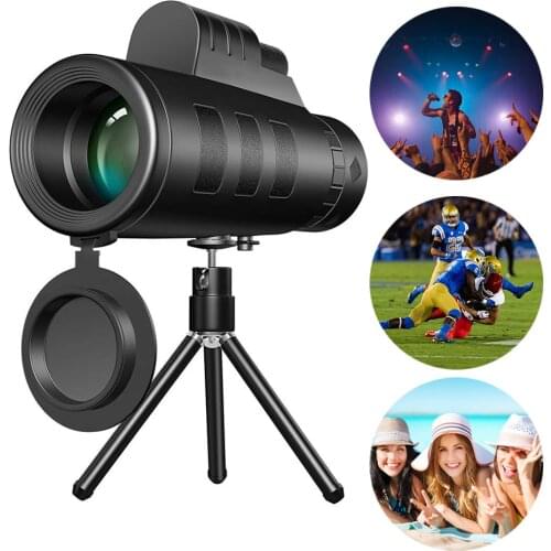 HD Telescope Lens Monocular 40X60 Zoom Monocular Camping Pocket Telescope + SmartPhone Holder Phone Camera Lens for Cellphone