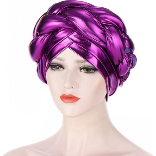 Muslim Fashion Turbans Caps Women Knot Twist Islamic Bright Silk Bonnet Headscarf 2021 Muslim Hijab Scarf Chemo Inner Hijab Caps