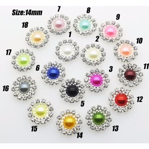 New 10Pcs/pack 14MM rhinestones Buttons Full Diy Flat Back Craft Making Hair Accessories Wedding Invitation Card Decoration