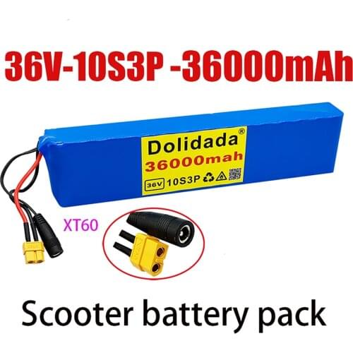 New 36V 36000mah 10s3p battery 600W 42V 18650 battery pack for Xiaomi m365 Pro eBike bicycle scooter with built-in 20A BMS