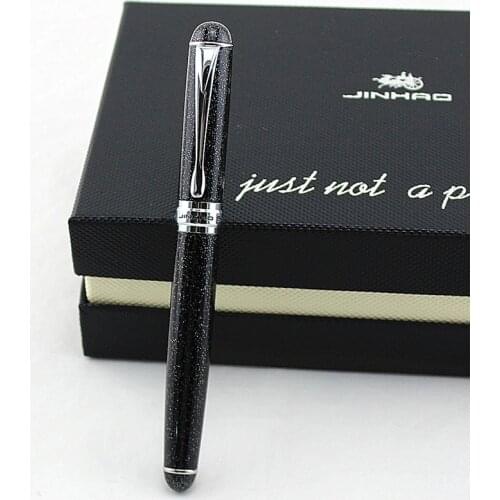 JINHAO X750 BLACK 0.5mm BROAD NIB FOUNTAIN PEN SHIMMERING SANDS