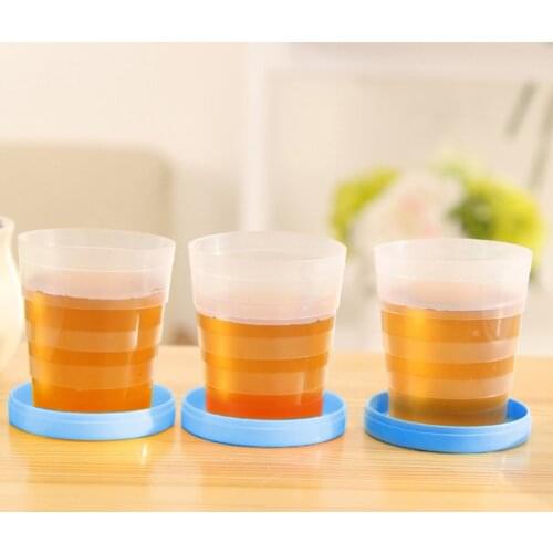 Portable Folding Water Cup Collapsible Travel Outdoor Camping Drinkware Kitchen Accessories Picnic Drinkware with Lid