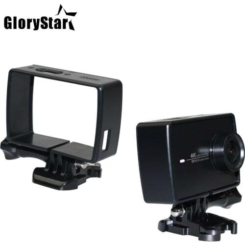 GloryStar Black Frame Clear View Protective Skeleton Housing Case Shell For Xiaomi Yi 4K XiaoYi Camera Accessories