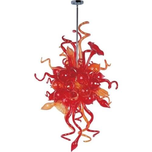 Luxury Hand Blown Glass Flower Chandelier Home Hotel Wholesale Hand Blown Crystal Colorful Chandelier