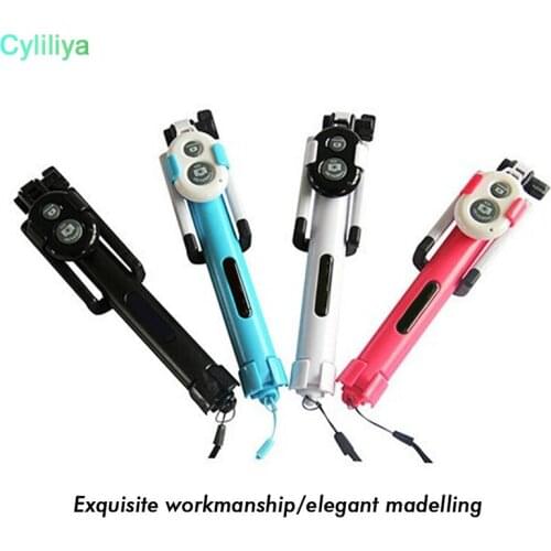 50pcs Selfie stick Tripods bluetooth timer selfie monopods Extendable Self Portrait Stick remote for Android Iphone smartphone
