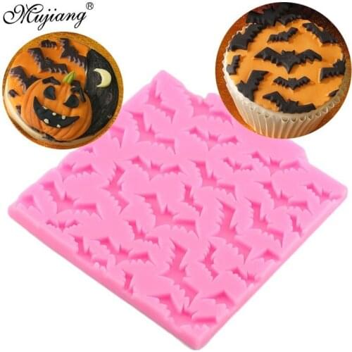 Halloween Bats Silicone Mold Fondant Cake Decorating Molds DIY Sugar Craft Food Safe Polymer Clay Resin Kitchen Baking Tools