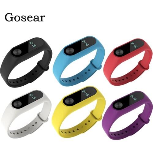 Gosear 6 PCS Mixed Colors Fashion Silicone Replacement Wristband Strap Bracelet Watch Band for Xiaomi Mi Band 2 Mi2 Accessories