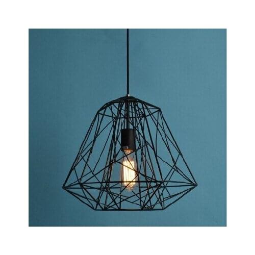 Modern Hive Iron Diamond Cage Lustre Pendant Light Rustic Lamp Luminaire Lustre Pendant Lamp Home Decor Bar Light Fixture