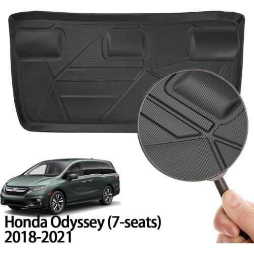 Rear Boot Cargo Mat Fit for Honda Odyssey 2018-2021 U.S. Edition Black TPE Car Trunk Liner Cover Protector