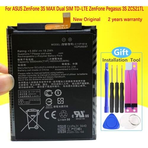 In stock C11P1614 5000mAh Battery For ASUS ZenFone 3S MAX Dual SIM TD-LTE ZenFone Pegasus 3S ZC521TL X00GD