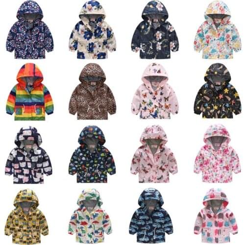 Spring Autumn Children Cartoon Jacket Long Sleeved Clothes Boy Girls Animal Hooded Coat Cartoon Dinosaur Zipper Outwear 2-8T