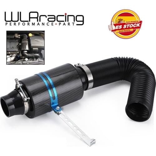 3" Universal Car Cold Air Intake System Without Fan Racing Carbon Fiber Cold Feed Induction Air Intake Filter Kit Filter Box