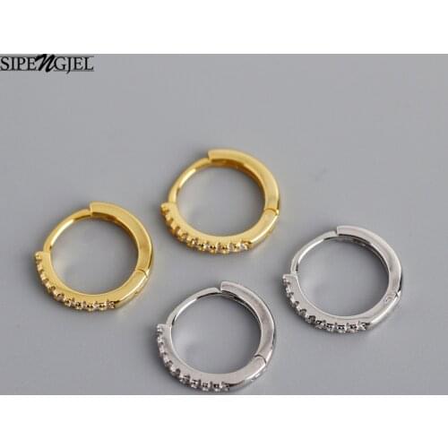 SIPENGJEL Cute Circle Hoop Earrings Gold And Silver Color Geometric Small Hoop Earrings For Women Accessories Jewelry 2021