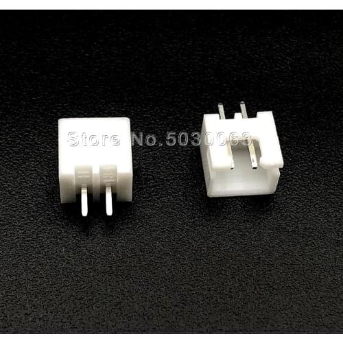 100pcs/lot XH2.54 2P 2pin XH-2A wire Connector XH 2.54mm spacing 180 angle straight pin Header PCB Car