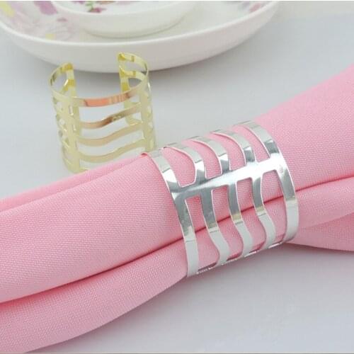 2pcs Gold Silver Metal Napkin Ring Dinner Table Decoration Supplies Kitchen Tableware Serviette Holder Tablecloth Circle Buckle