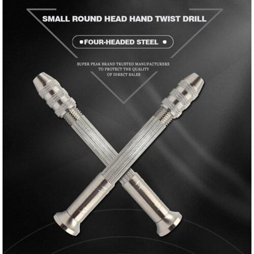 Swivel Head Pin Round Head Micro Twist Drill Bits Aluminum Alloy Woodworking Drilling for Jewelry Watch Hobby Hand Tool