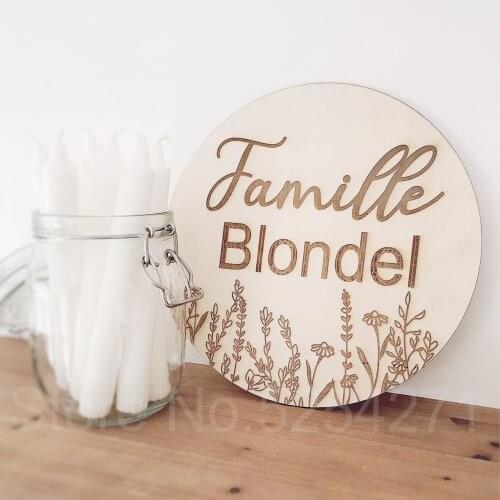 Engraved Baby Name Sign Wooden Name Sign Baby Name Plaque Name Announcement Plaque Wildflower Nursery Decor Newborn Photo Pro