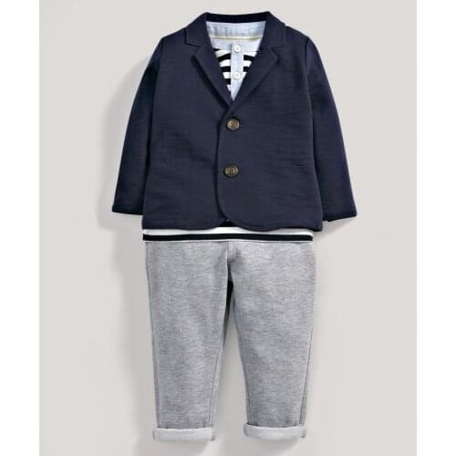 Children Suit Blazer Kids Formal Winter Boys Clothes Suit Kid Knit Full Clothing Set Coat +trousers+full Shirt Three Pieces Sets