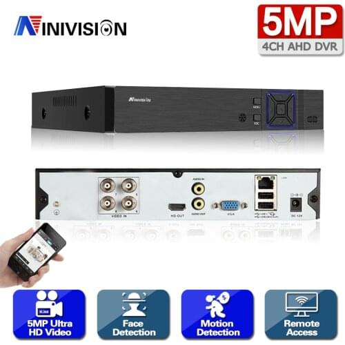 NINIVISION 5MP AHD DVR 4CH 5 In 1 HYBRID Security Recorder For 5MP/4MP 1080P AHD TVI CVI Analog Camera Motion Detection