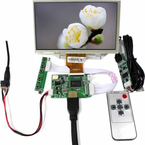 HD MI LCD controller board+7inch 800x480 AT070TN90 lcd+Touch panel+Remote control for Raspberry Pi