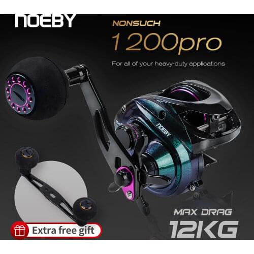 Noeby 1200 Pro Baitcasting Reel 10+1 Bearings 12kg Max Drag Aluminum Frame Freshwater Saltwater Jigging Fishing Reel