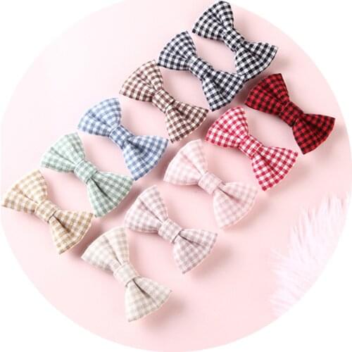 Newborn Plaid Bows Hairpins Headband For Children Hair Clips Simple Headbands Barrettes Toddler Baby Girl Hair Accessories New