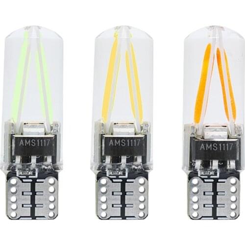 4Pcs Canbus T10 LED W5W 194 168 12V COB Filament Car Clearance Light License Plate Bulb Signal Lamp