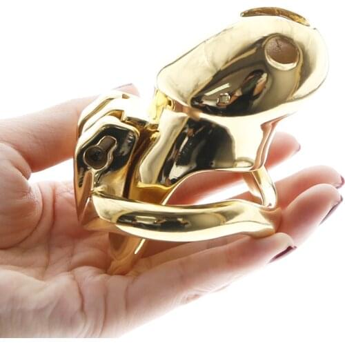 Small Gold cock cage Gold HT V3 Male Chastity Device with 4 Rings small cock CAGE Chastity Belt cock cage BDSM toys cock ring