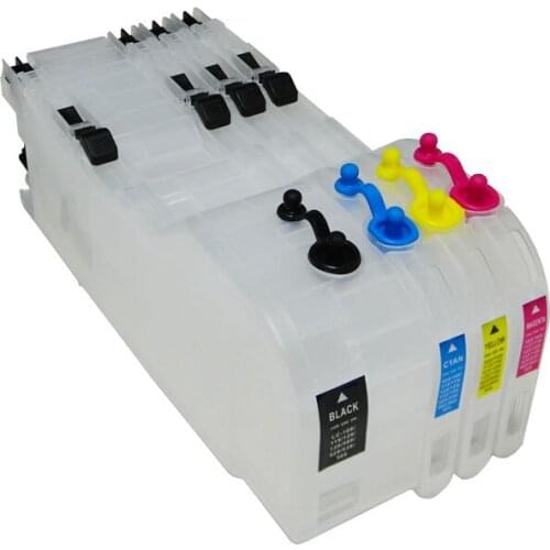 LC529 LC525 LC549 LC545 LC539 LC535 refillable ink cartridges For Brother DCP-J105 DCP-J100 MFC-J200 printer no need chips 4 pcs