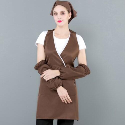 Fashion Kitchen Cleaning Apron And Hat Set Chefs Kitchen Cooking Apron Cooking Working Kitchen Cuff Sleeves