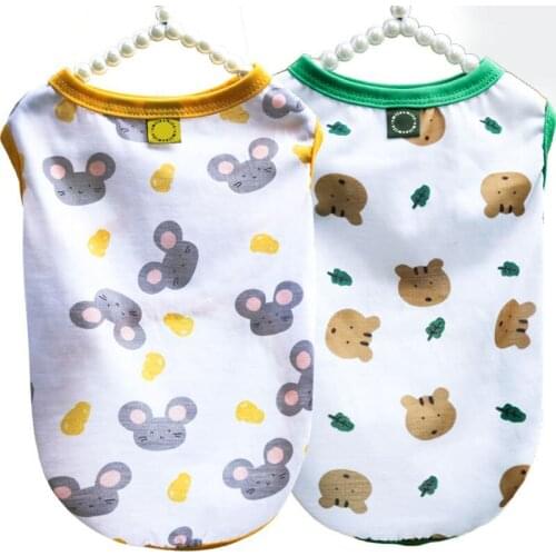 Animal Pattern Pet Clothes Cute White Cat Tshirt For Small Dogs Chihuahua Pug Puppy Kitten Dog Clothing Sweatshirt Shirt Costume