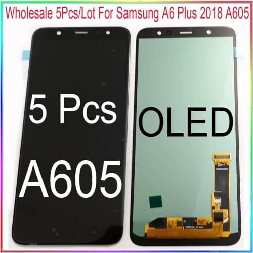 Wholesale 5 Pcs/Lot OLED for Samsung A6 Plus 2018 A605 A605F A605FN LCD screen display with touch assembly OLED
