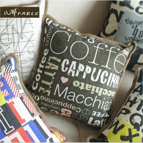 Original cotton and linen fabric numeral Pillow case christmas pillow High grade English letters almofadas free shipping
