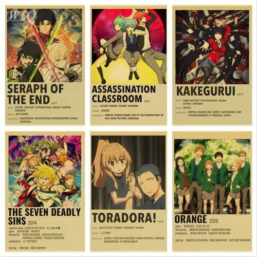 Anime Posters Assassination Classroom Ghoul Retro Poster Canvas Painting Wall Art Picture Home Decor Photos for Childrens Room