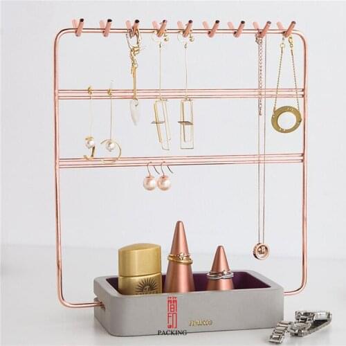 Earrings Necklace Jewelry Stand Holder Display Rack Simple Style Metal Stand Holder Display Shelf Jewelry Stand Holder