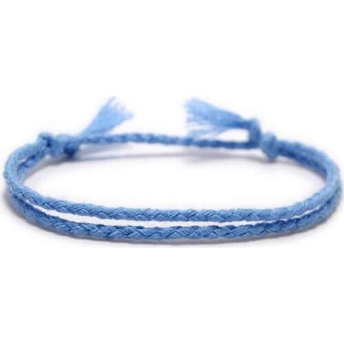Simple Woven Cotton String Bracelet Prayer Yoga Handmade Pure Color Unique Tassel Bracelet Womens New Jewelry Daily Collocation
