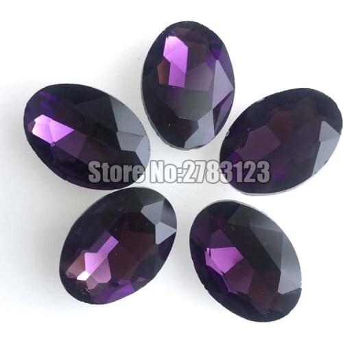 Factory sales AAA Glass Crystal deep purple oval shape pointback rhinestones,diy/nail art/Clothing accessories SWOP016
