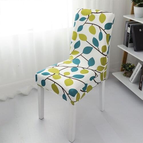 Removable Anti-dirty Spandex Chair Cover Elastic Printed Chair Seat Covers for Dining Room Kitchen Wedding Dinner Restaurant